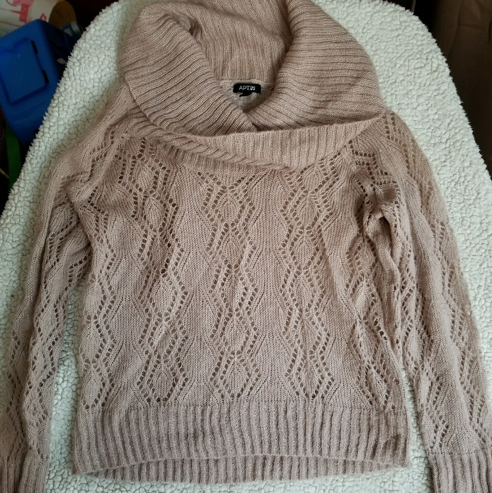 Sheer cowl neck sweater